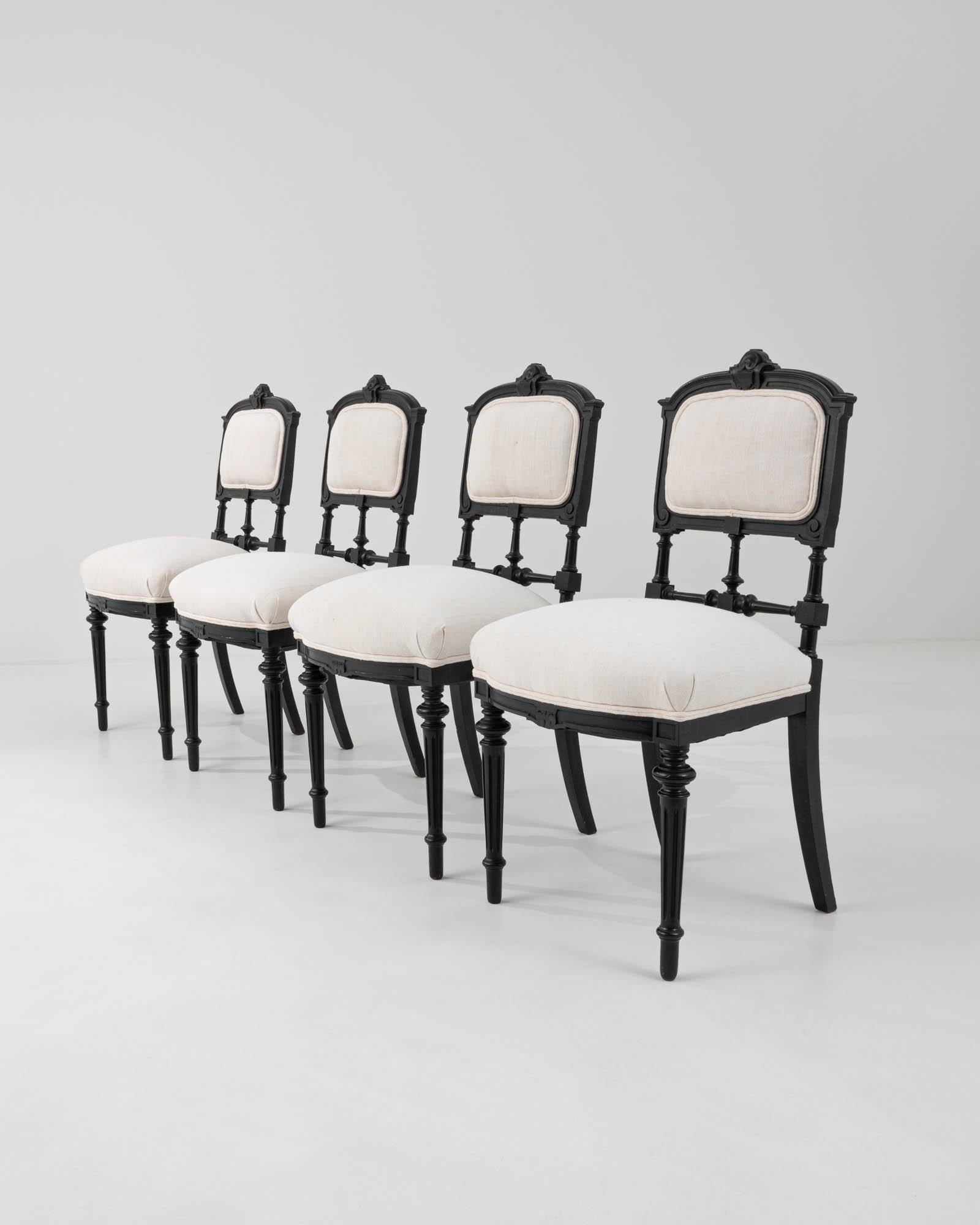 French Provincial Upholstered Dining Chairs, Set of Four 5