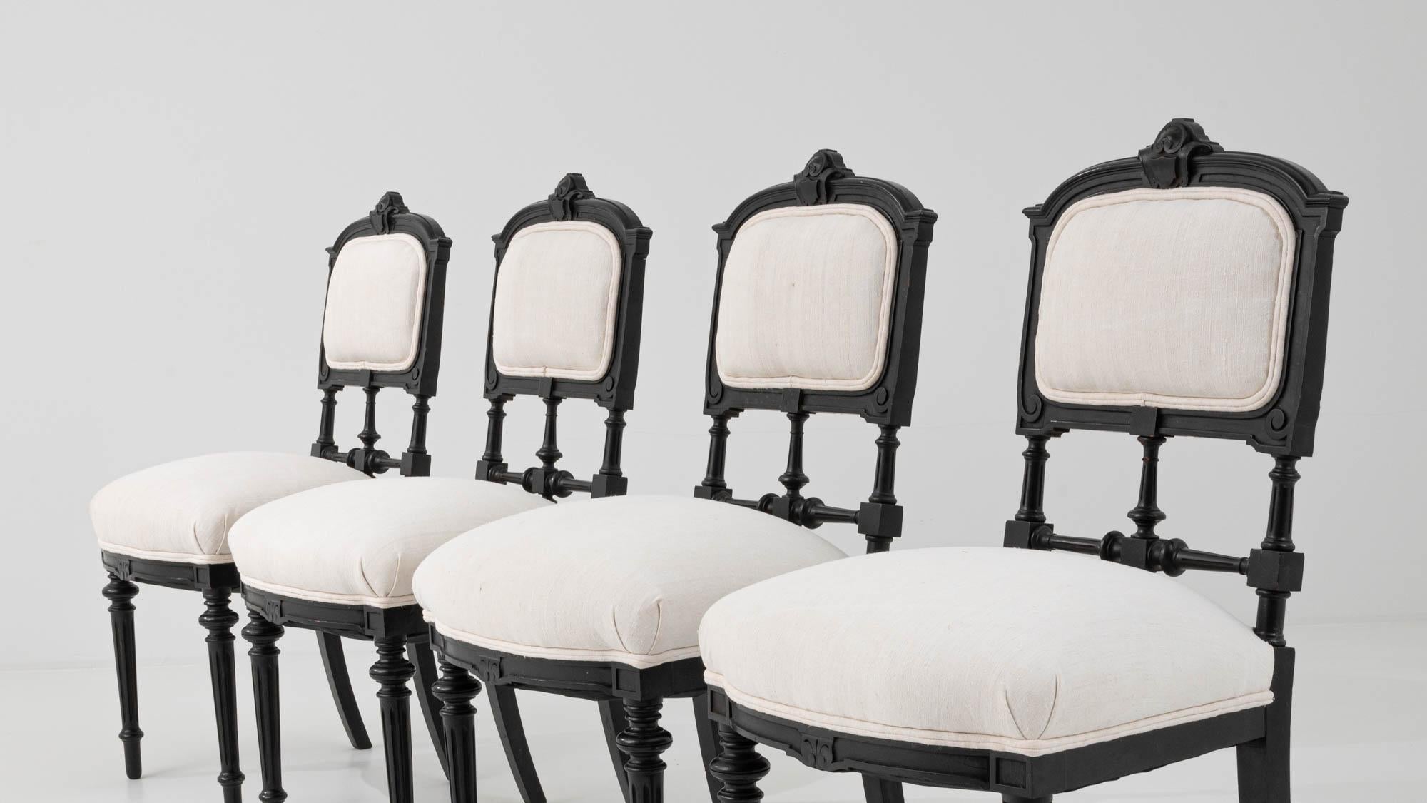 French Provincial Upholstered Dining Chairs, Set of Four 7