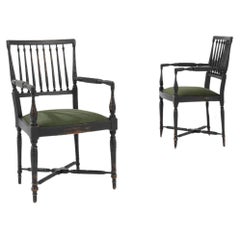 French Provincial Upholstered Side Chairs, A Pair