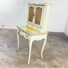 Scrivania o scrivania da donna con finitura anticata e distorta di tipo French Provincial Vanity
