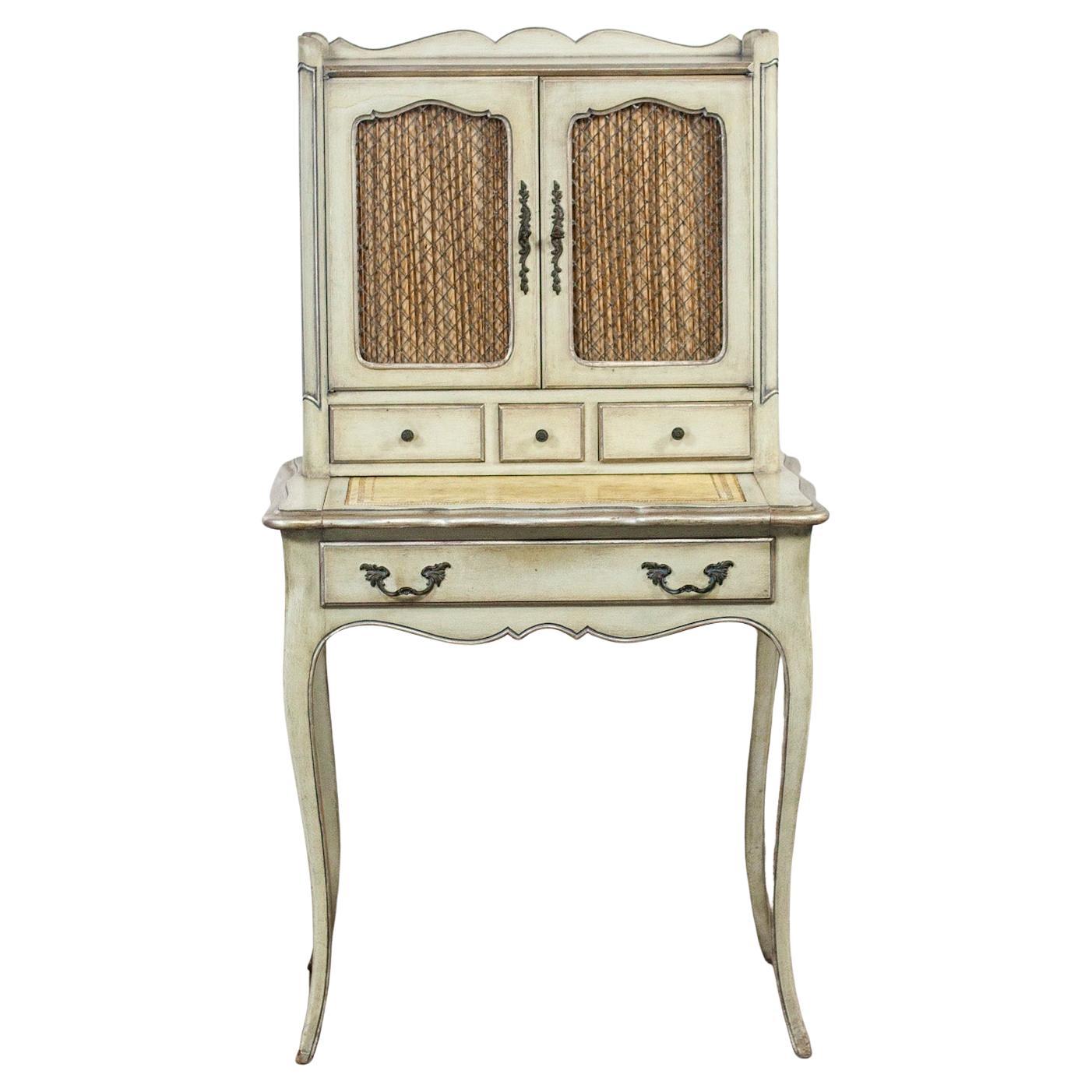 French Provincial Vanity Secretary or Ladies Desk w/Distressed Antiqued Finish