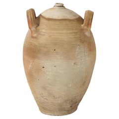 French Provincial Vintage Stoneware Pottery Oil Jug, Jar, Vessel or Vase
