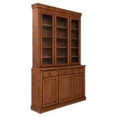 French Provincial Vitrine, Antique Wood Buffet with Glass Doors, 1900s