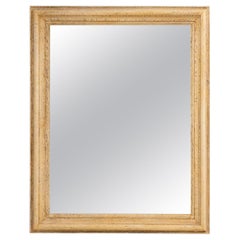 French Provincial Wall Mirror, Natural Oak Frame, Antique, 1900s