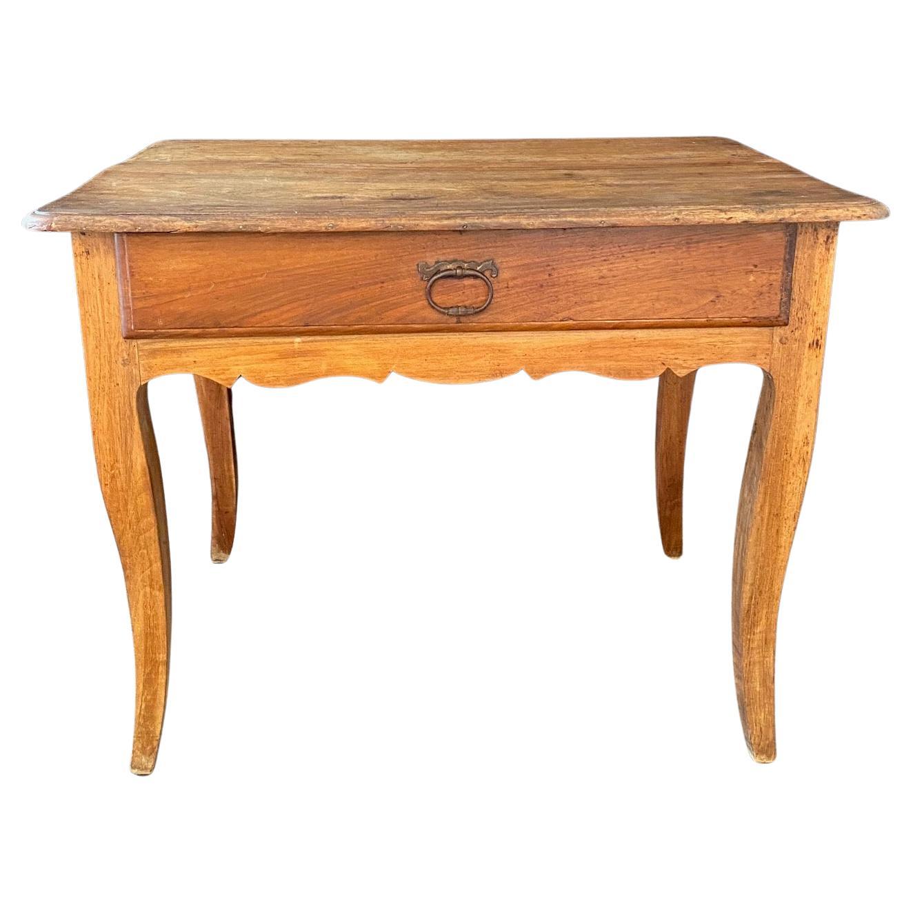 French Provincial Walnut Antique Side Table For Sale