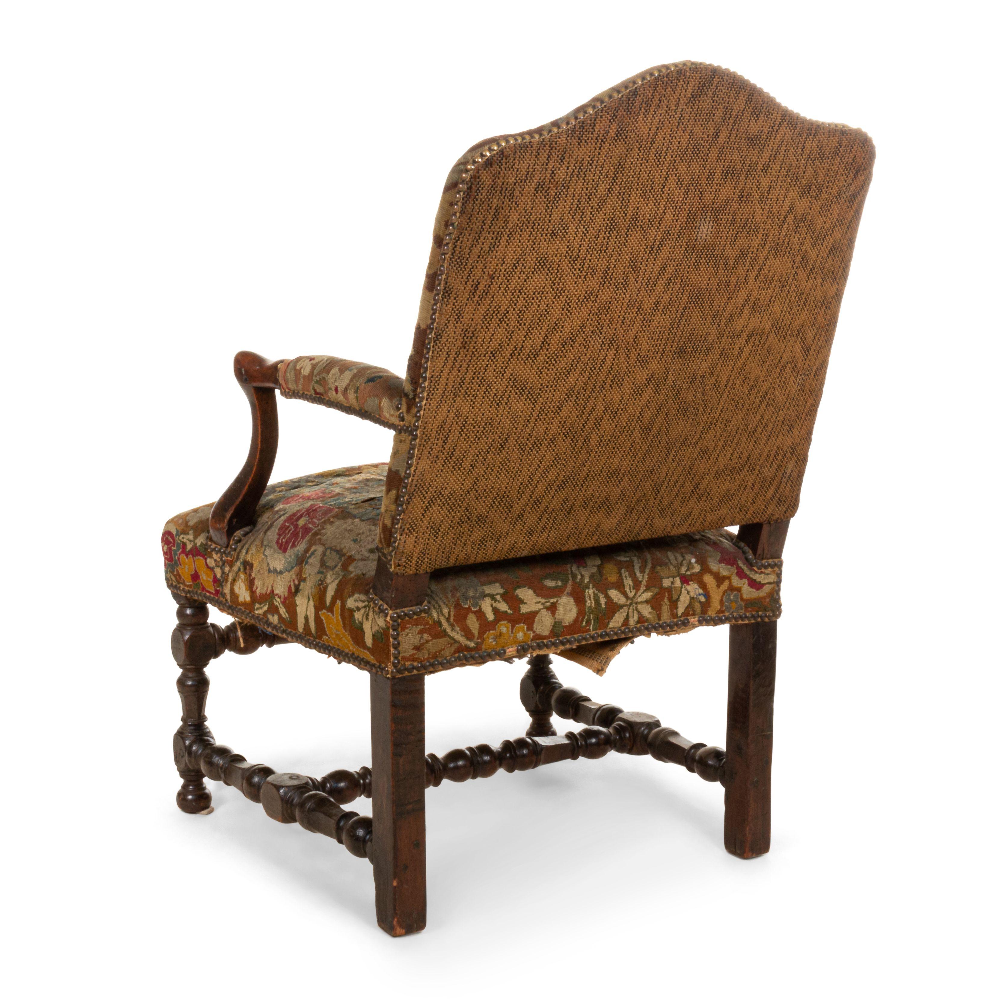 French Provincial Walnut Armchair For Sale 1
