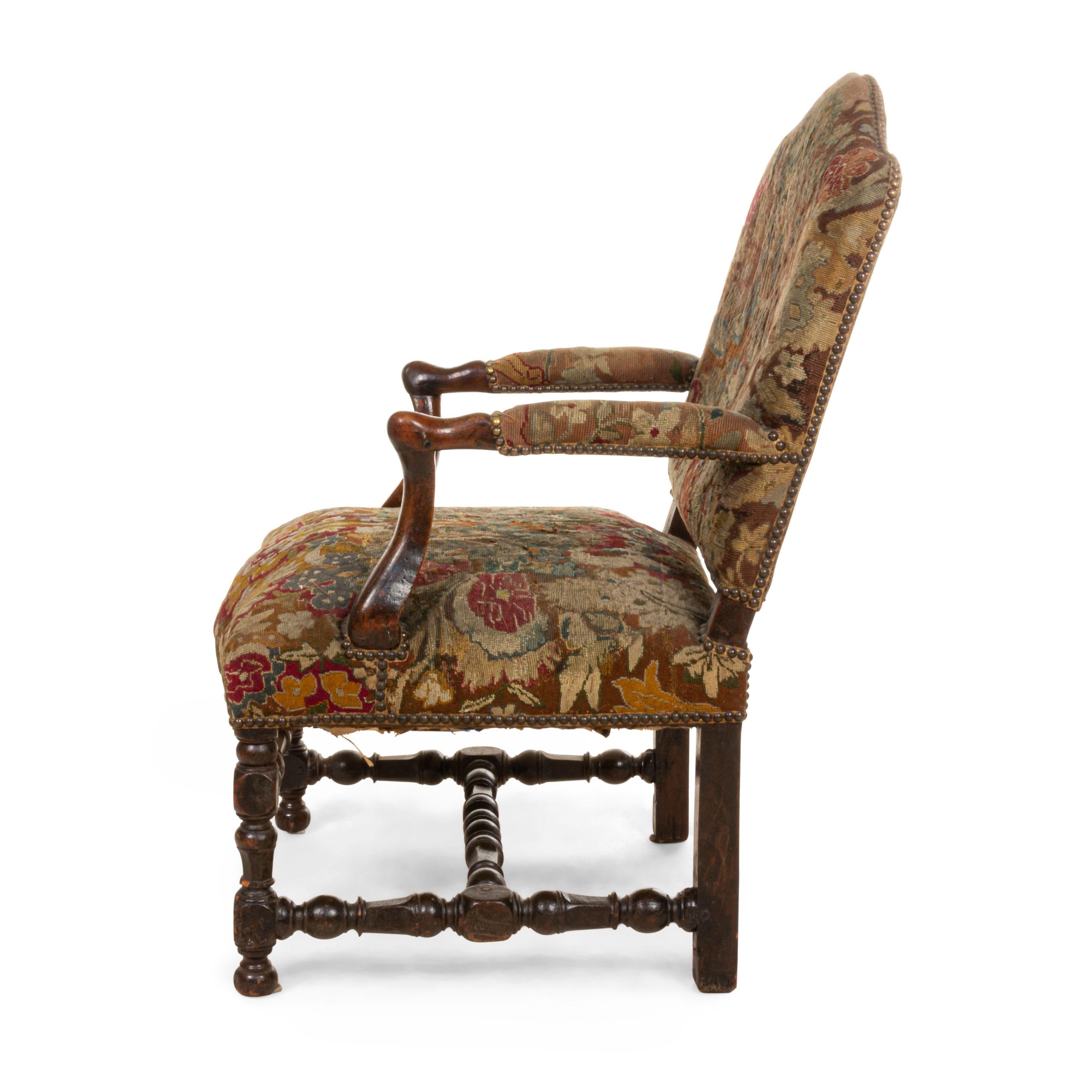 French Provincial Walnut Armchair For Sale 3