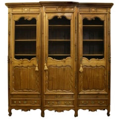 French Provincial Walnut Armoire Cabinet