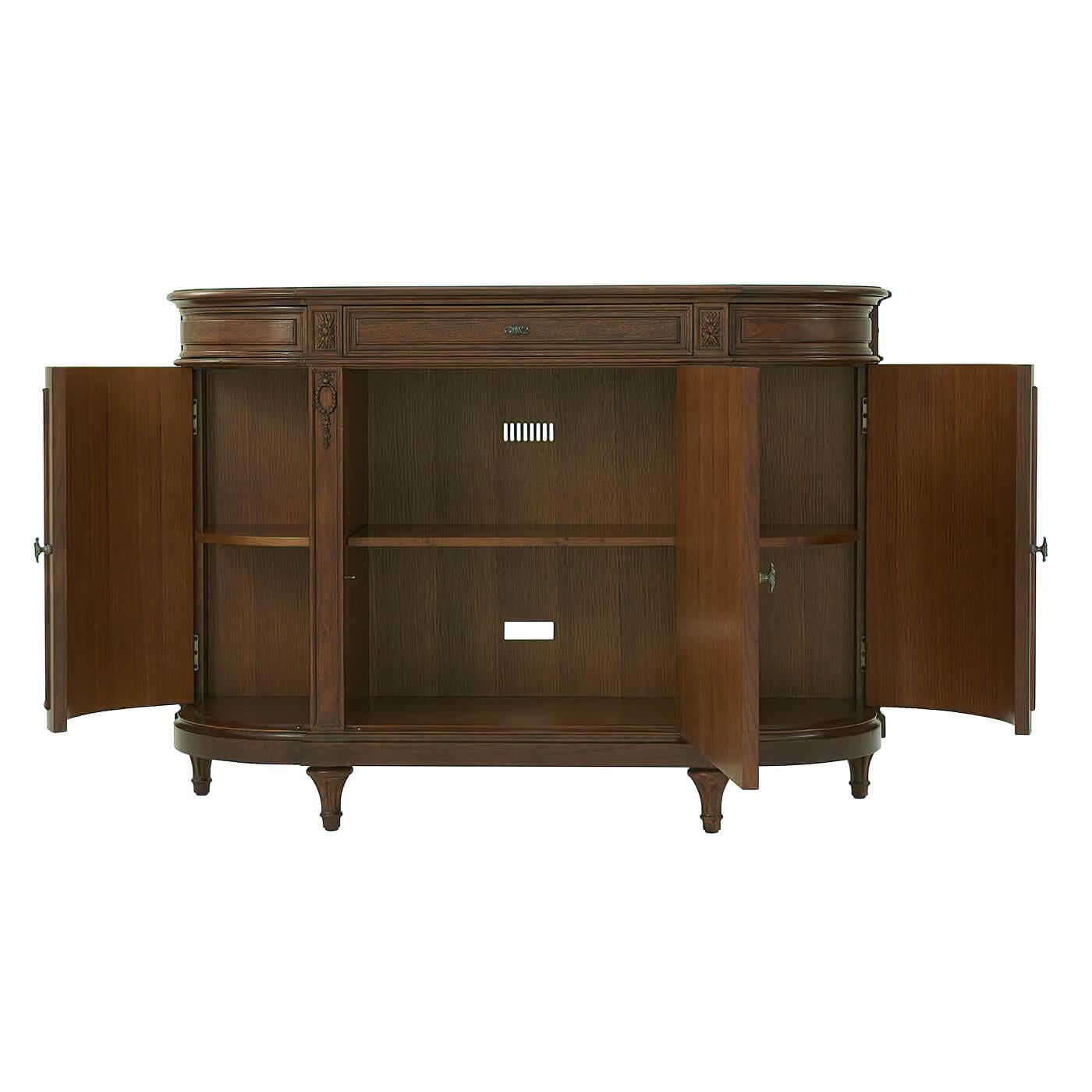 Wood French Provincial Walnut Buffet For Sale