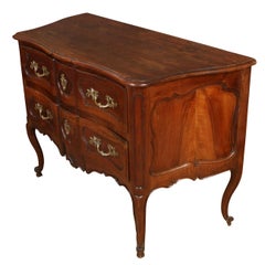 French Provincial Walnut Commode with Gilt Mounts