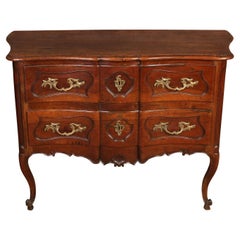 Antique French Provincial Walnut Commode with Gilt Mounts