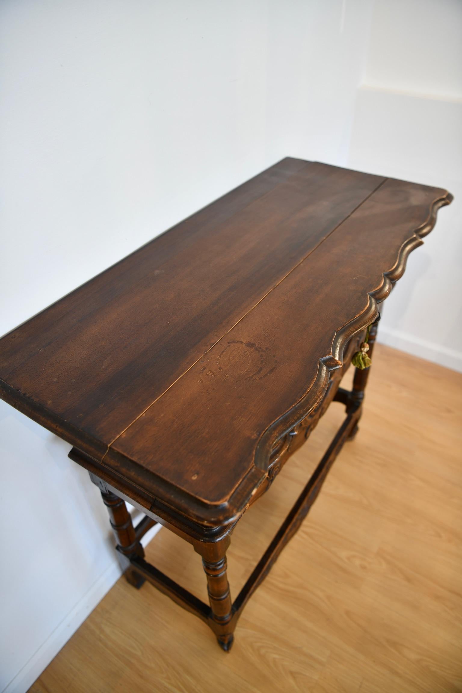 French Provincial Walnut Dough Table For Sale 6