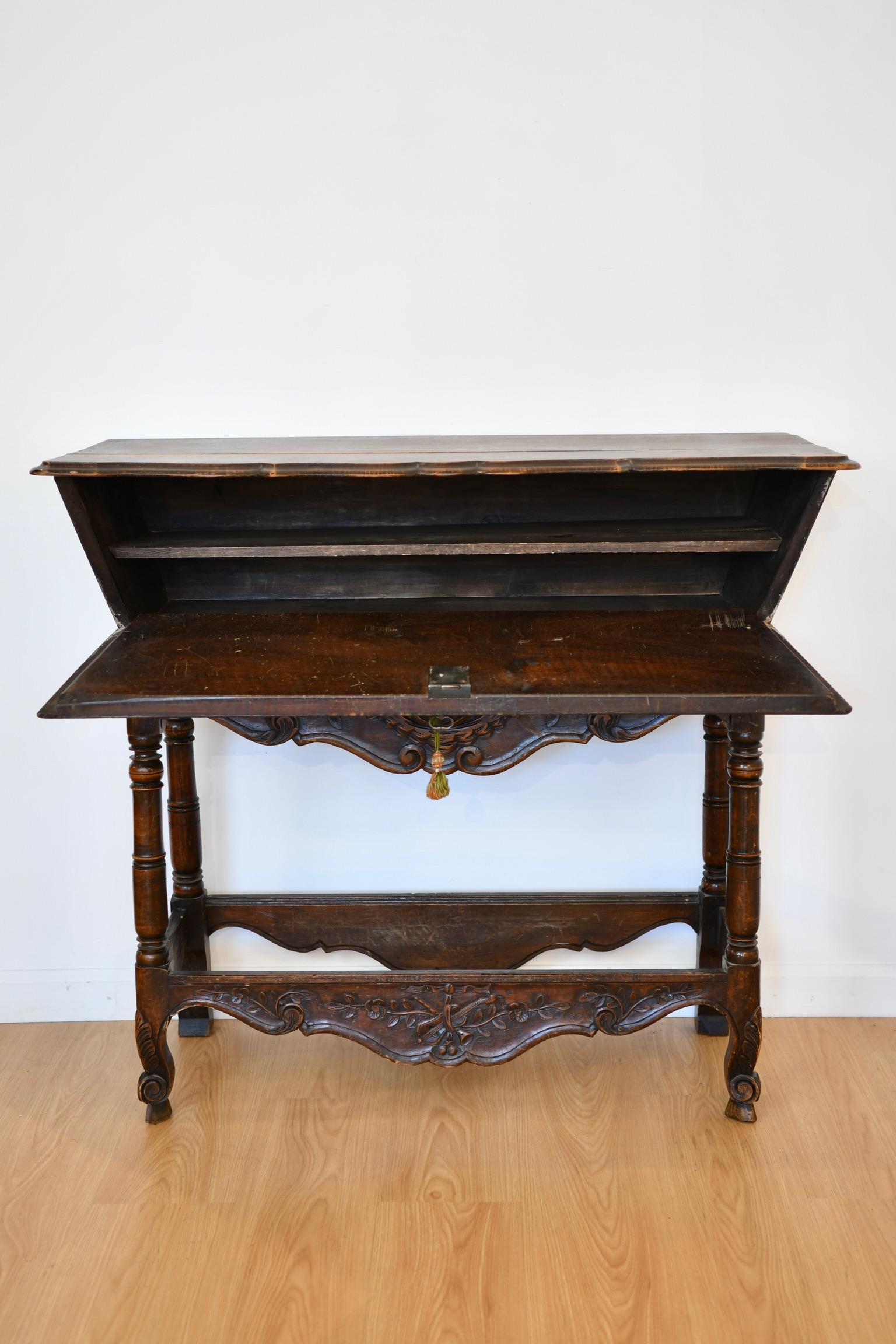 French Provincial Walnut Dough Table For Sale 3