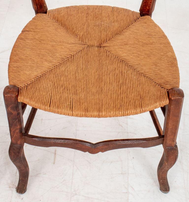 French Provincial Walnut Ladder Back Side Chairs 2 For Sale 2