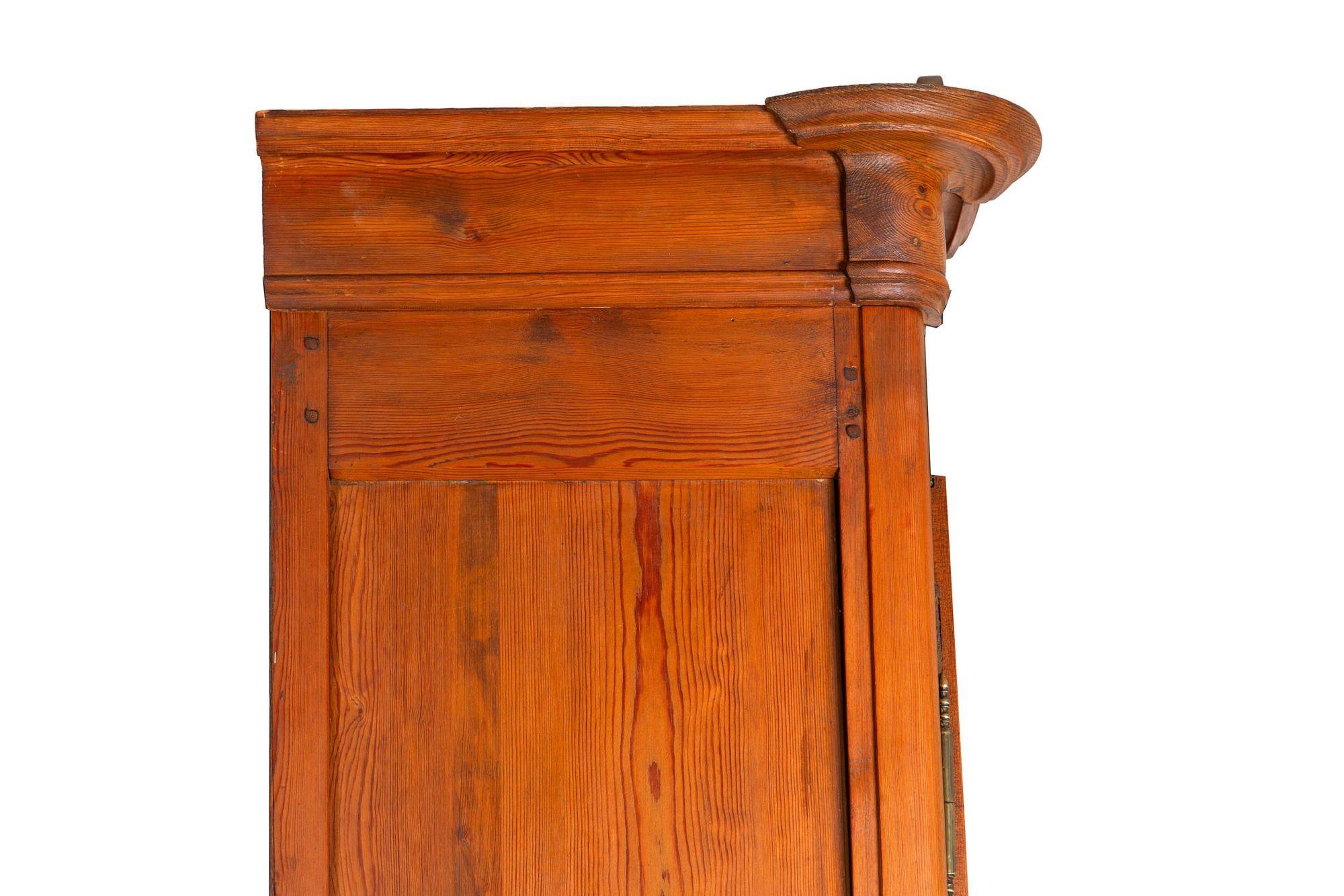 French Provincial Waxed Pine Bookcase Display Cabinet Cupboard For Sale 7