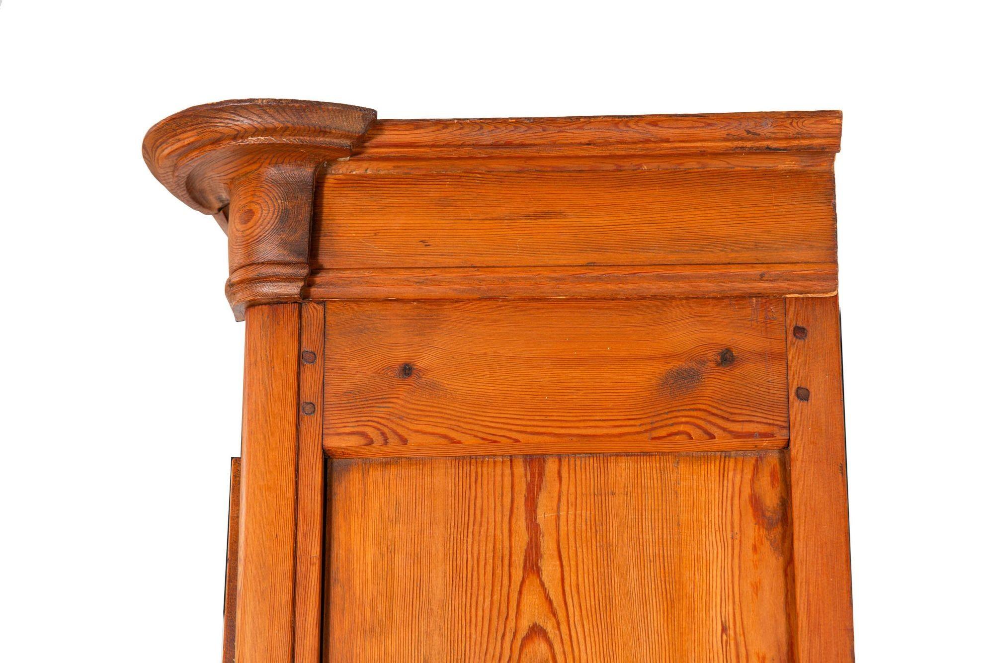 French Provincial Waxed Pine Bookcase Display Cabinet Cupboard For Sale 14