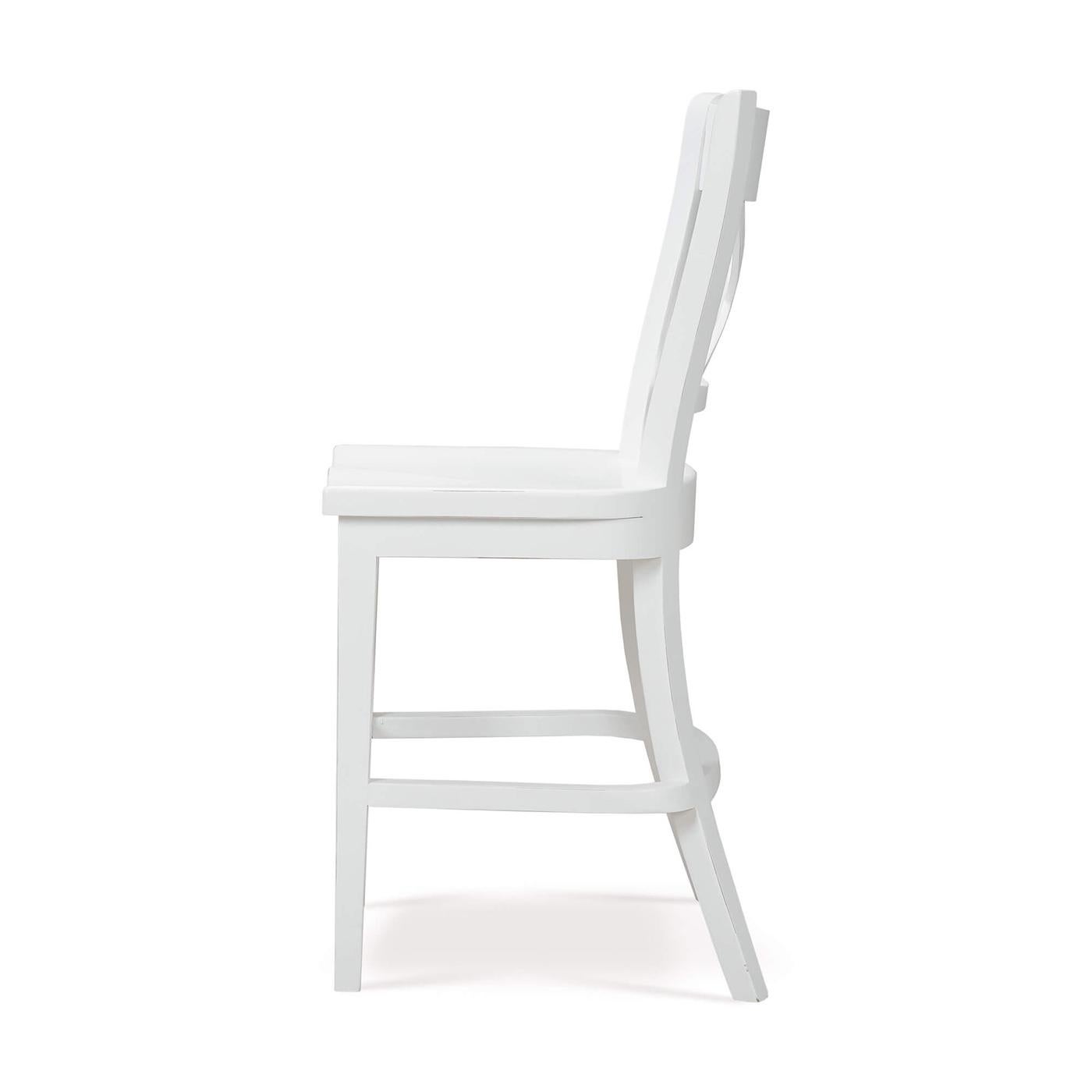 Stile provenzale Sgabello provinciale francese da banco bianco in vendita