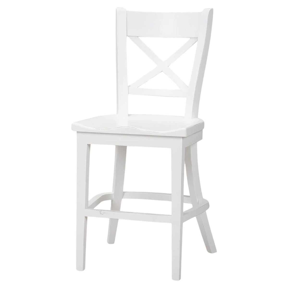 French Provincial White Counter Stool