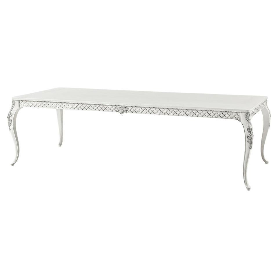 French Provincial White Dining Table For Sale