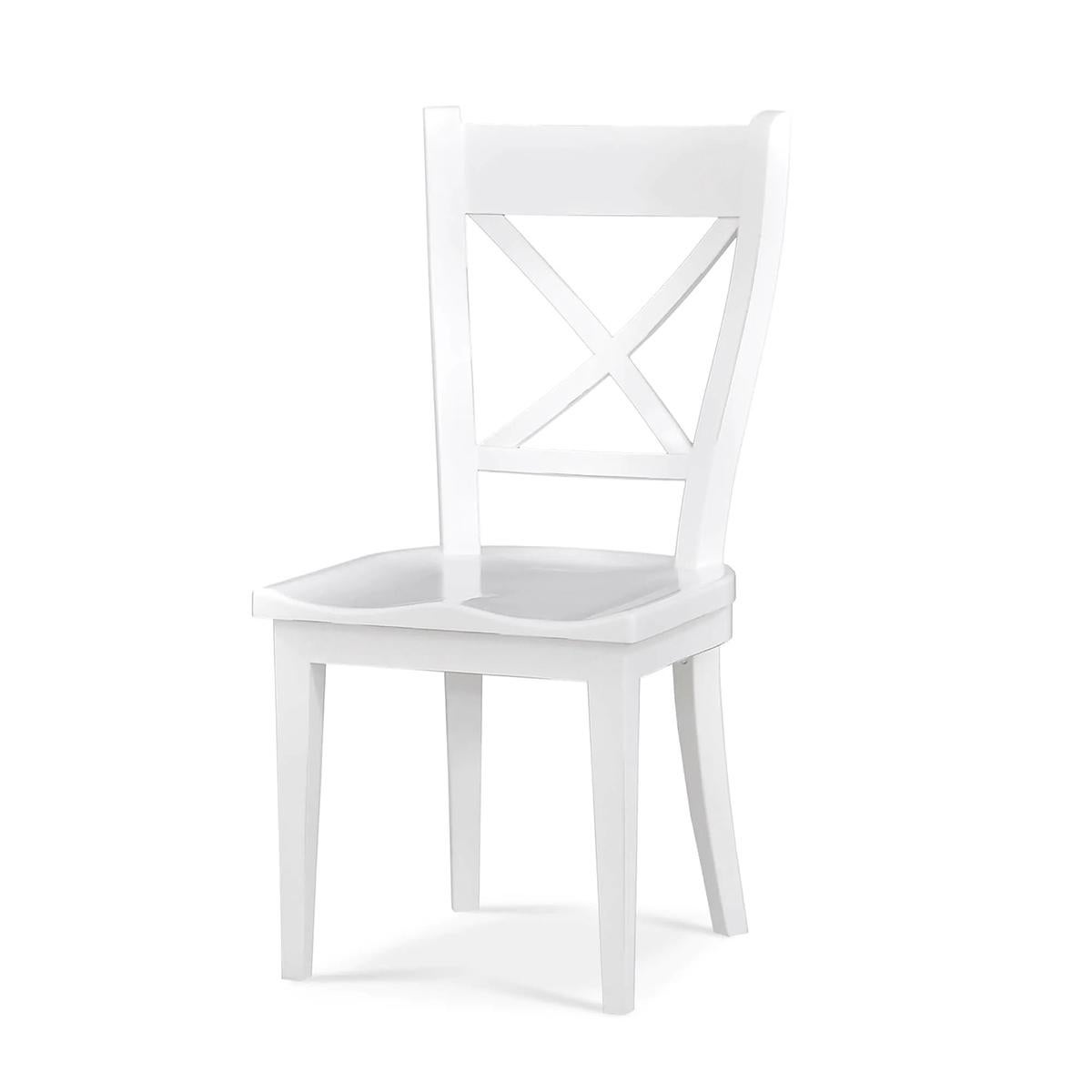 Weiß lackierter Esszimmerstuhl im französischen Provinzstil (Set aus 2) (Französische Provence) im Angebot
