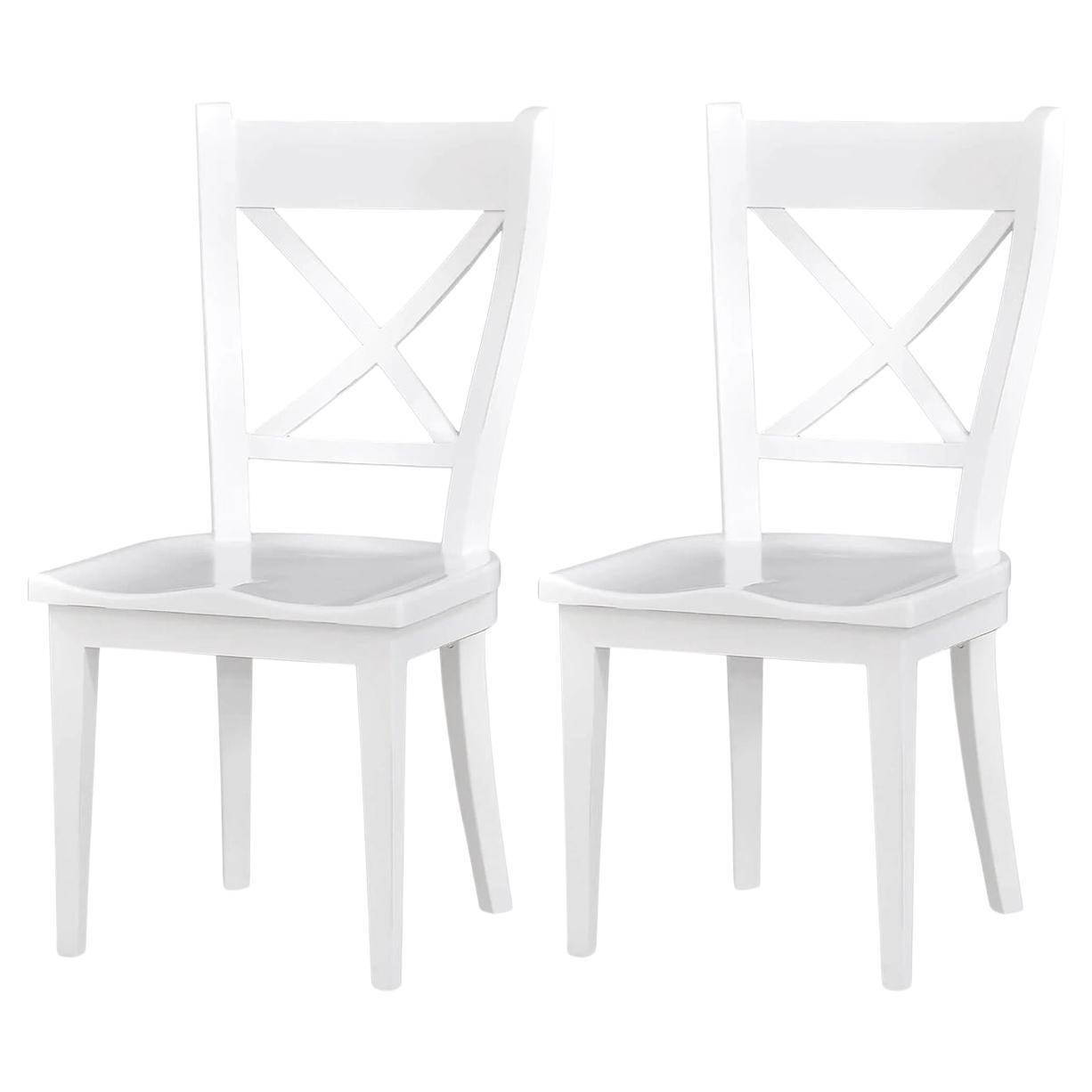 French Provincial White Painted Dining Chair (Set of 2)