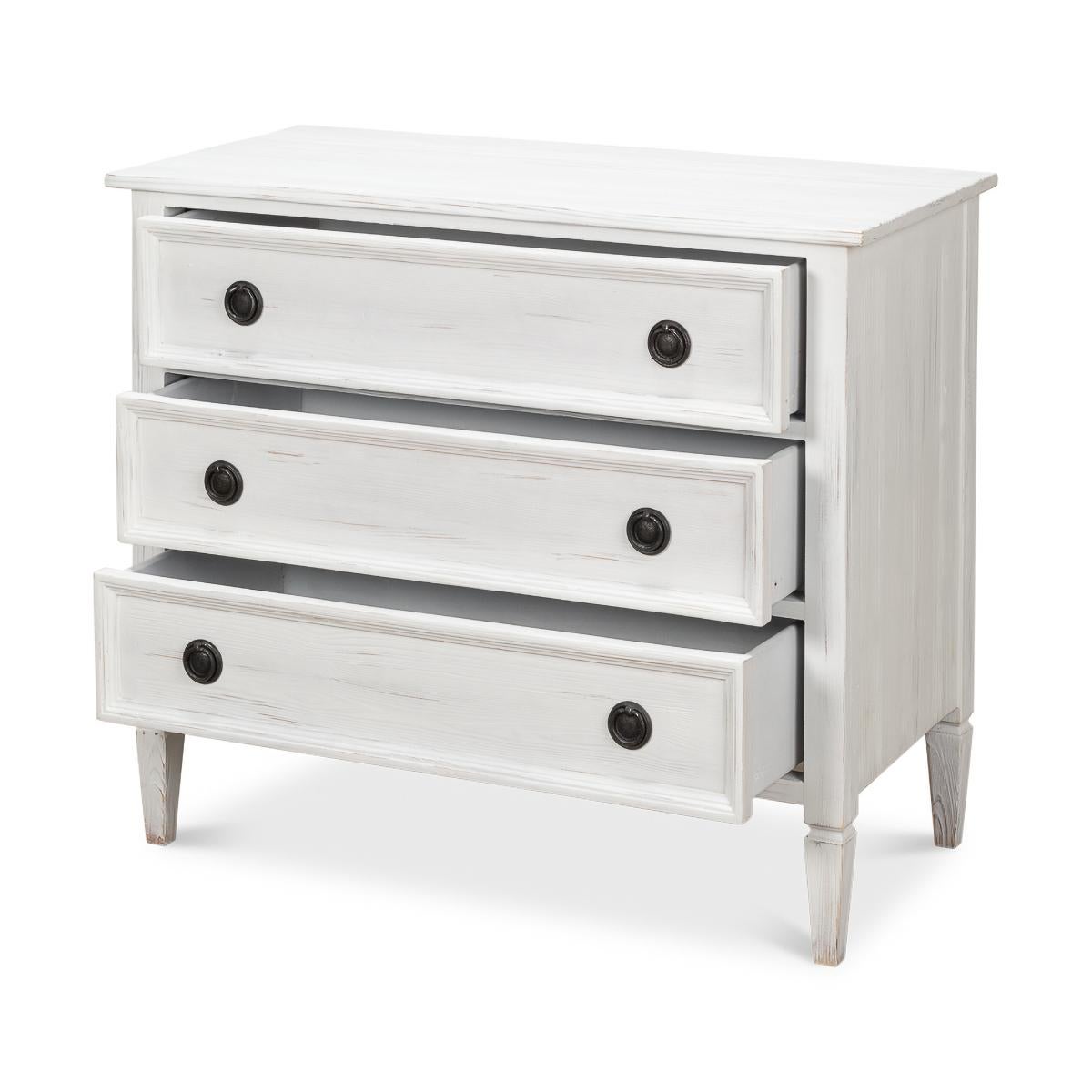 Rustic French Provincial White Painted Dresser For Sale
