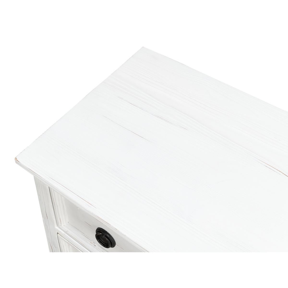 Asian French Provincial White Painted Dresser