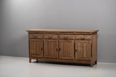 French Provincial workshop, four-door sideboard, bleached oak, France, 1940s.