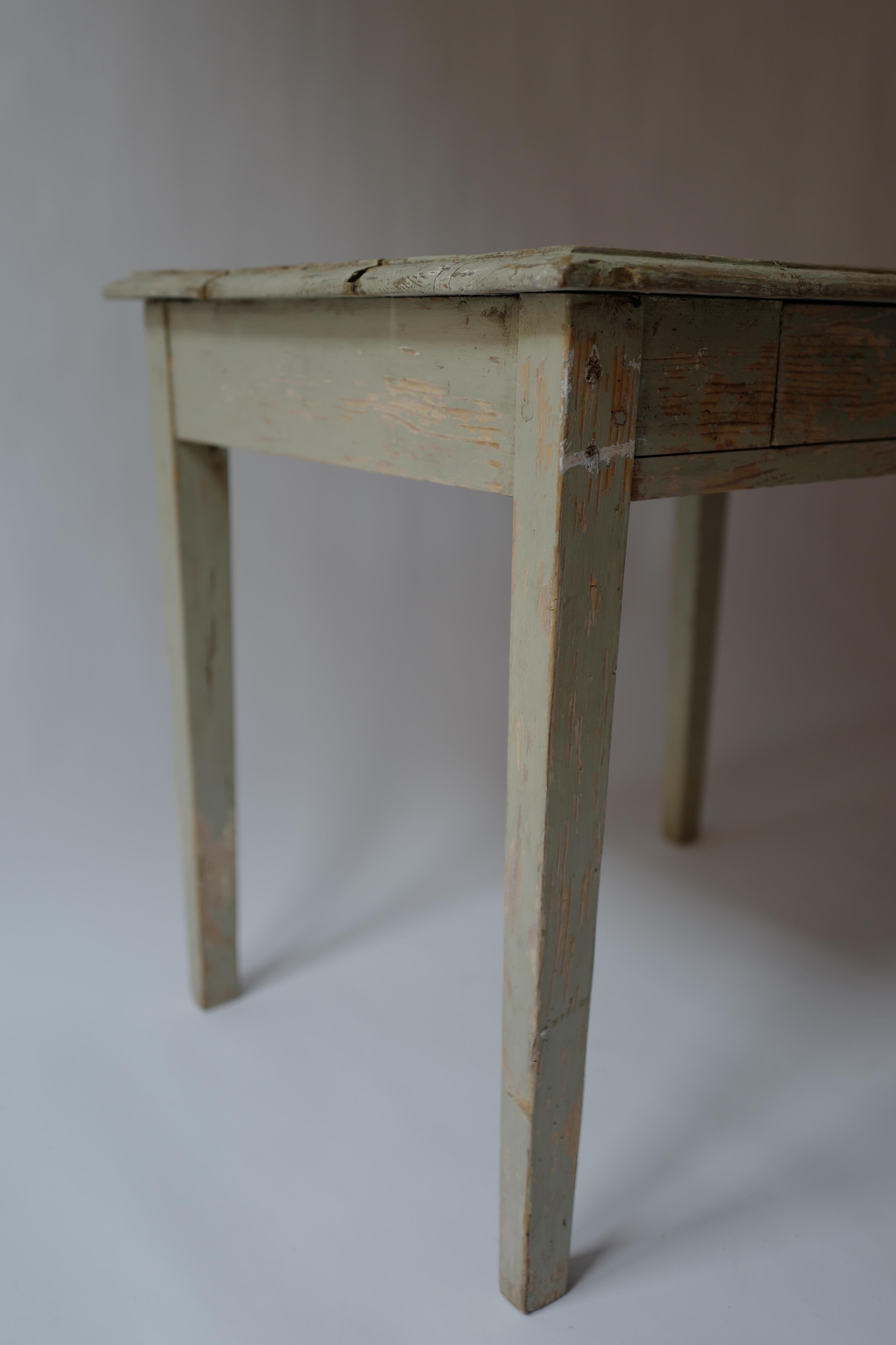 Wood French Provincial Mint Blue Green Grey Writing Table Desk 19th Century For Sale