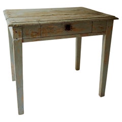 Antique French Provincial Mint Blue Green Grey Writing Table Desk 19th Century