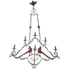 French Provincial Wrought Iron Chandelier