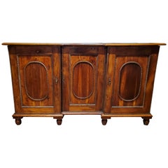 French Provincial Yew Wood Cabinet with Bronze Molding
