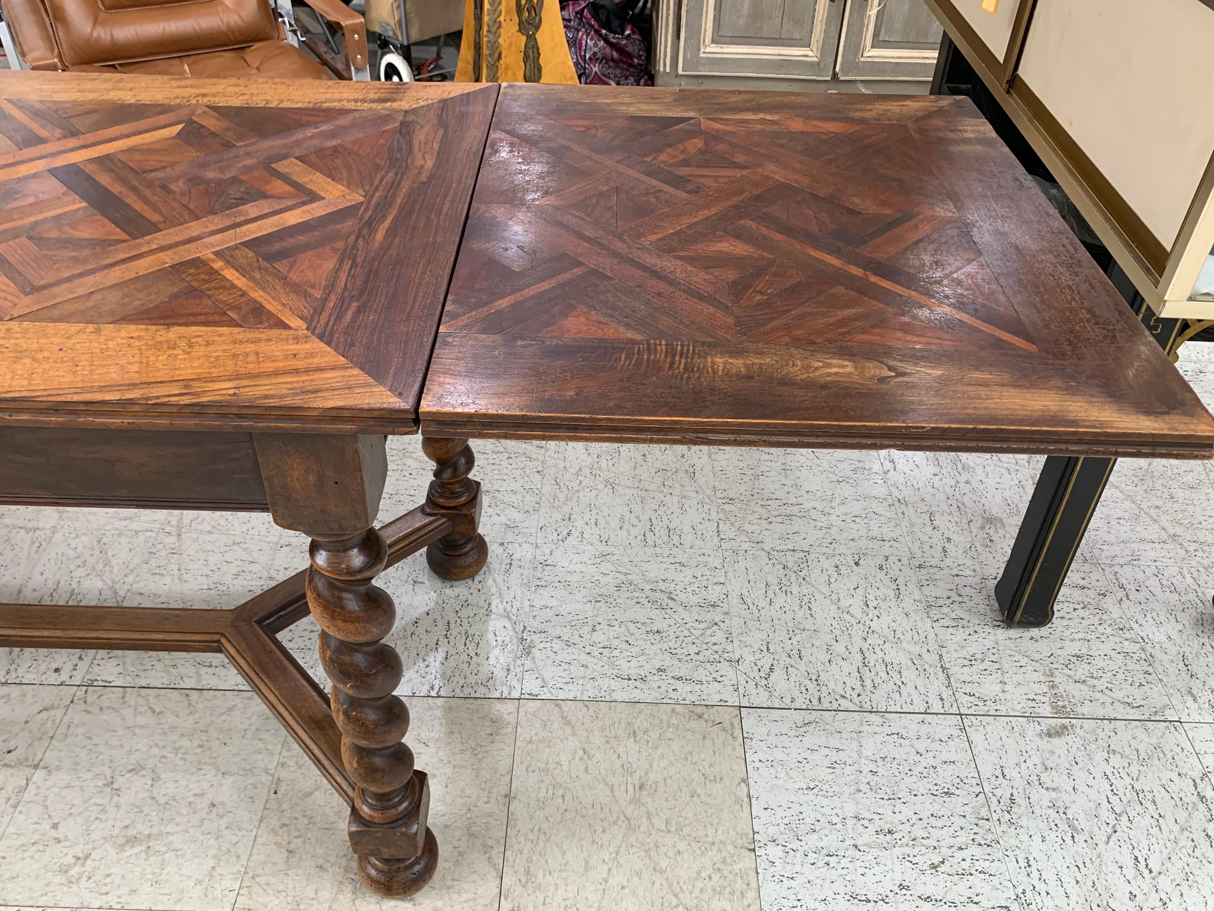 French Pull Out Table with Parquet Top 3