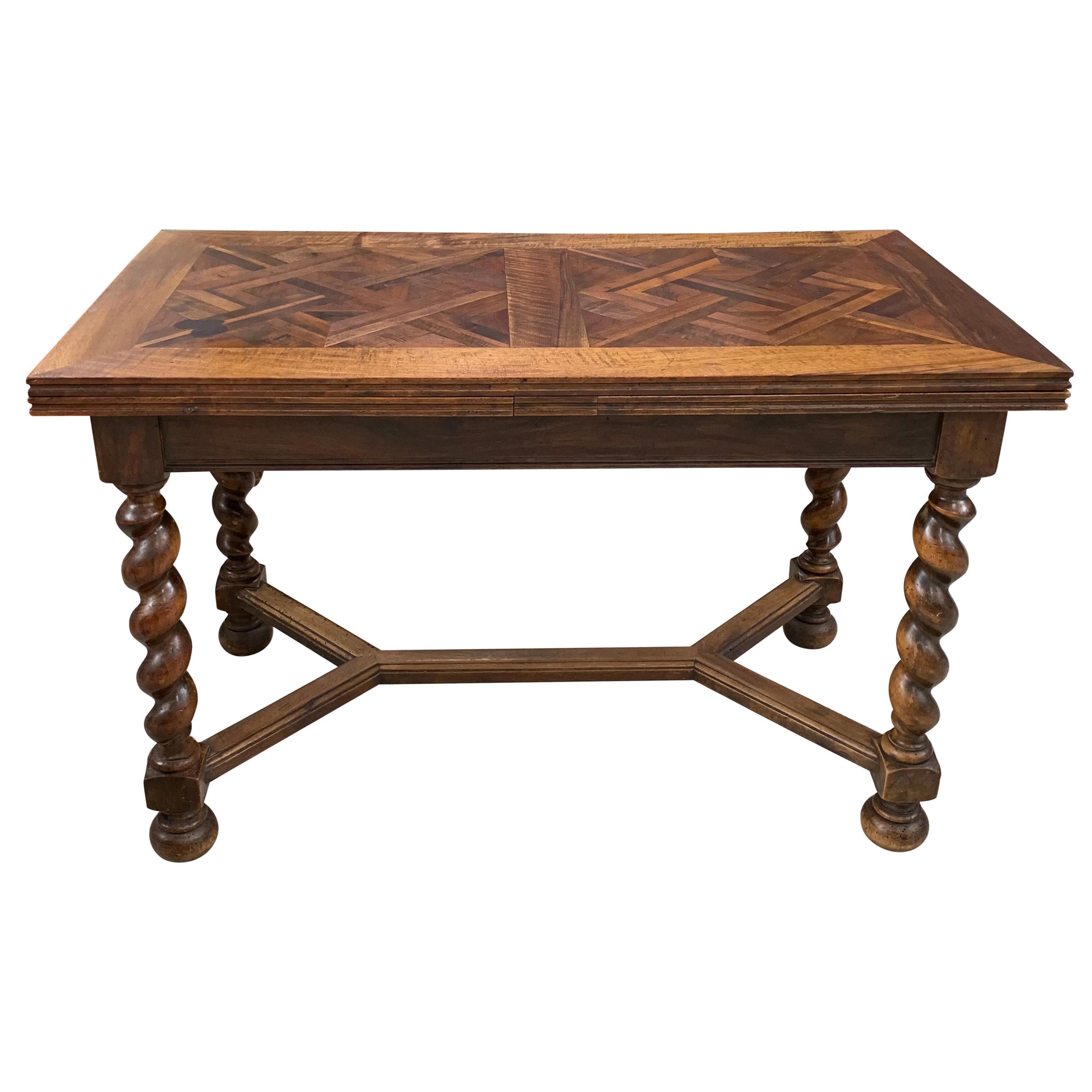 French Pull Out Table with Parquet Top
