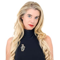 French Pure Silver & Gold Brooch Seventies