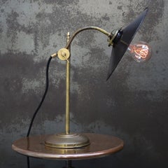 French Purple Brown Enamel Brass Table Desk Light