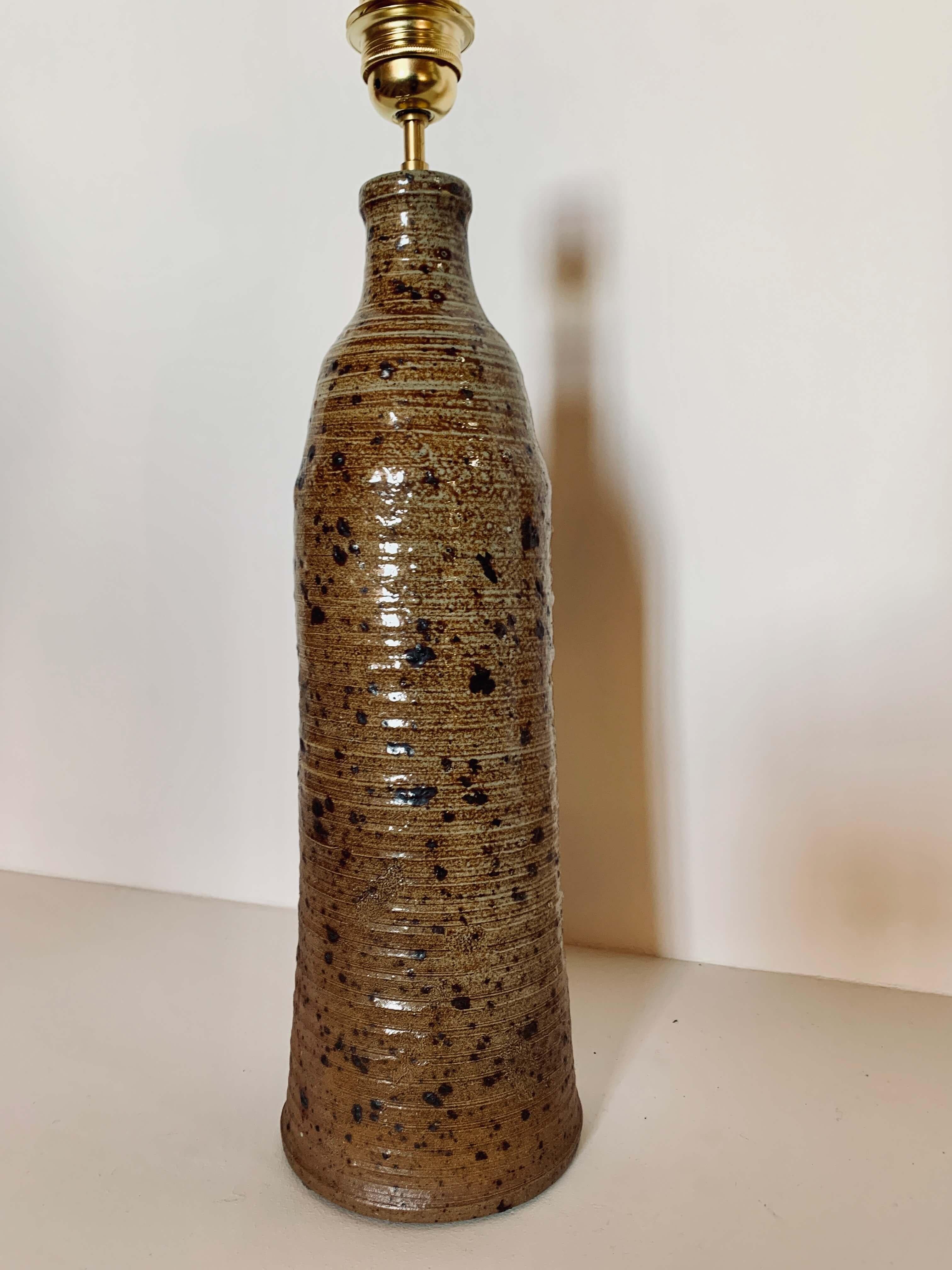 Mid-Century Modern Lampe de table française en grès pyriteux, 1960. en vente