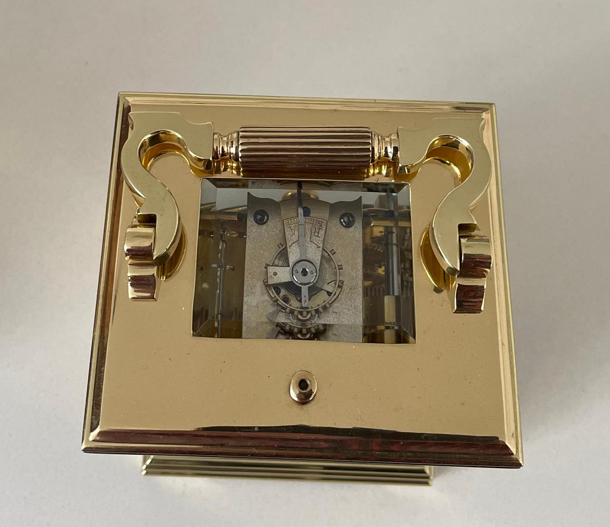 Lacquered Quarter Chiming Gorge Carriage Clock with Quarter Repeat, French, circa 1880 For Sale
