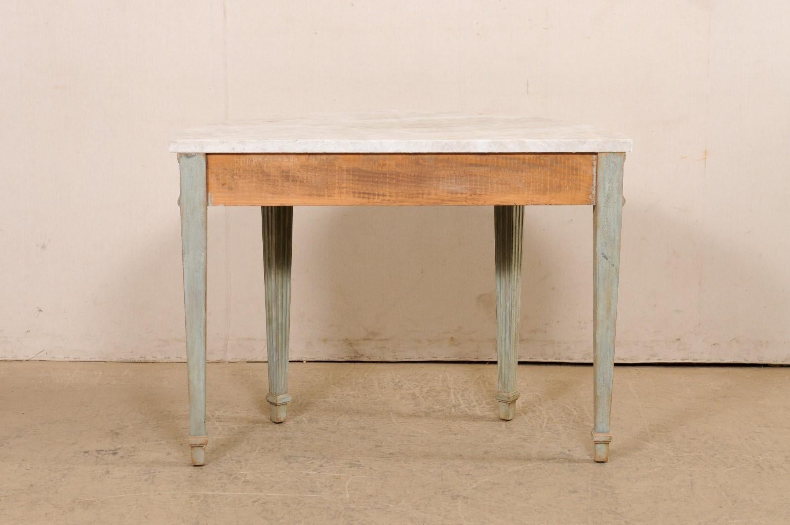 French Quartz-Top Demi-Lune Fluted Console 4