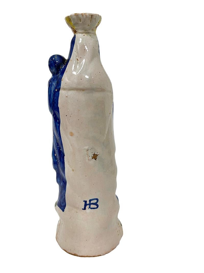 19th Century French Quimper Pottery, Madonna with Child, circa 1900 For Sale