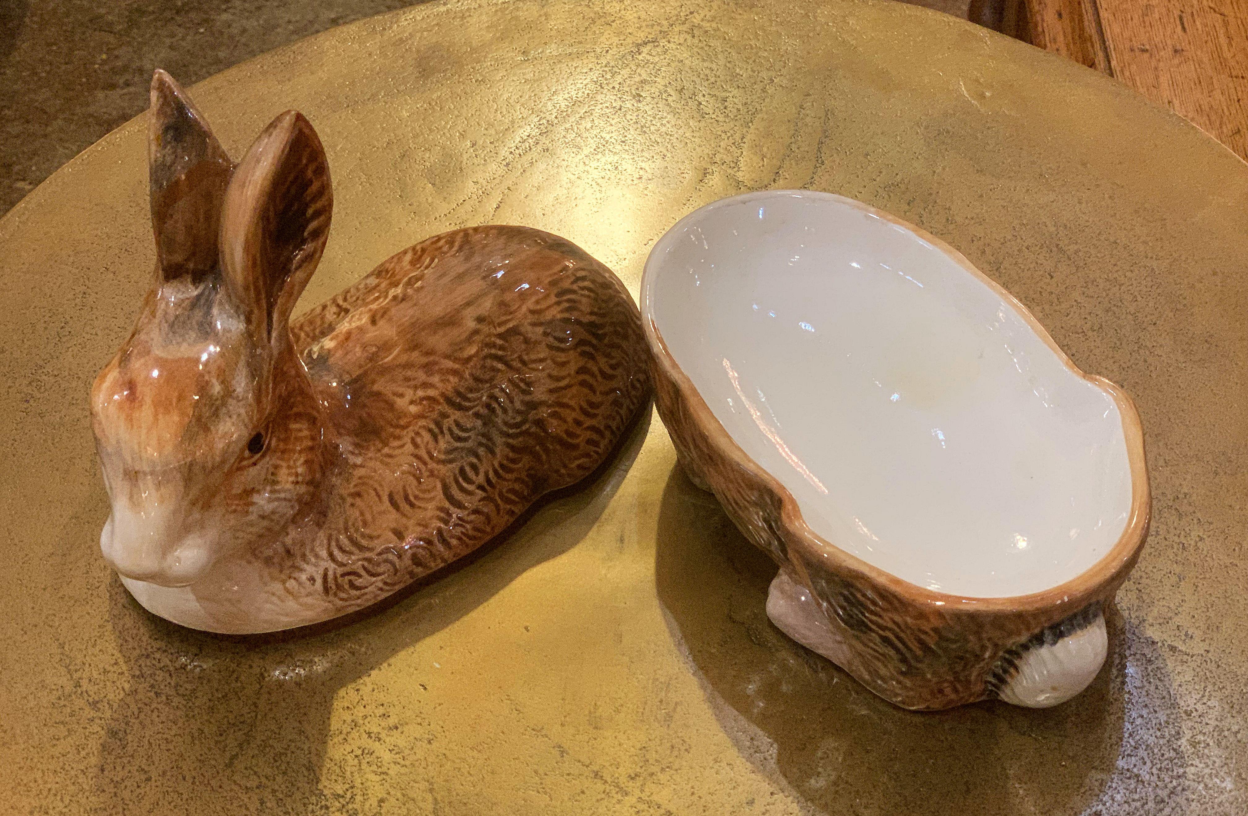French Rabbit Tureen or Pate Dish by Michel Caugant 1
