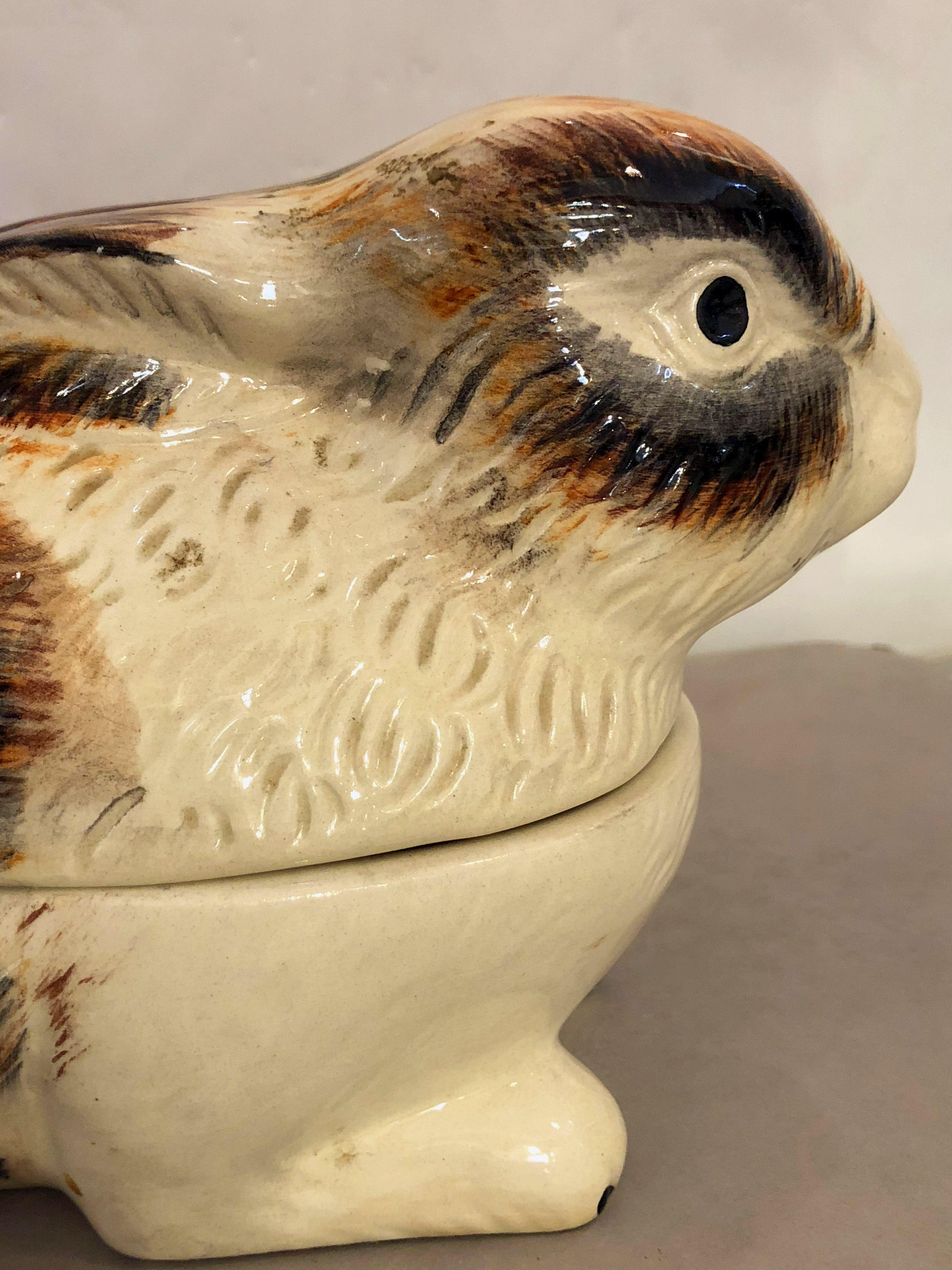 French Rabbit Tureen or Pate Dish by Michel Caugant 1