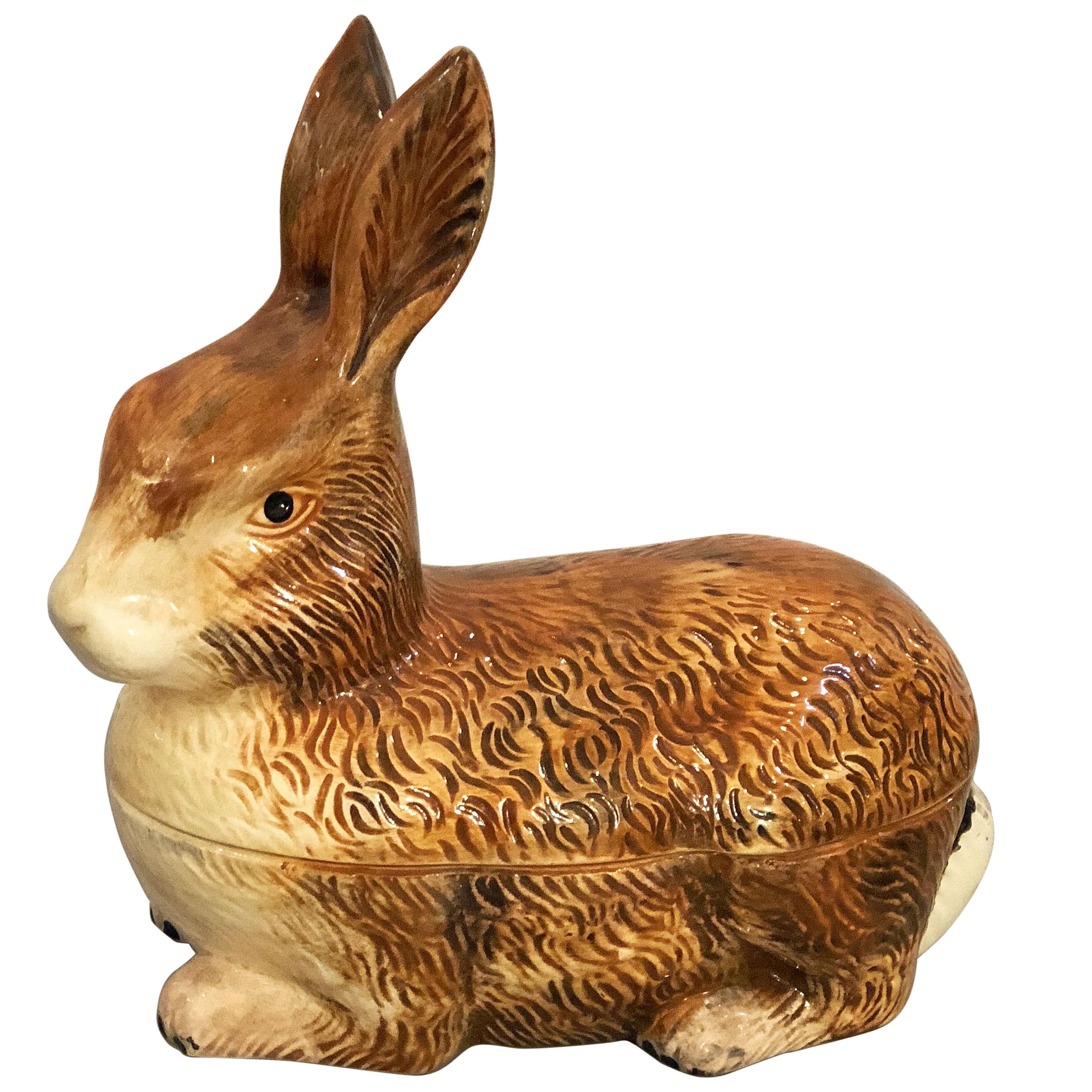 French Rabbit Tureen or Pate Dish by Michel Caugant