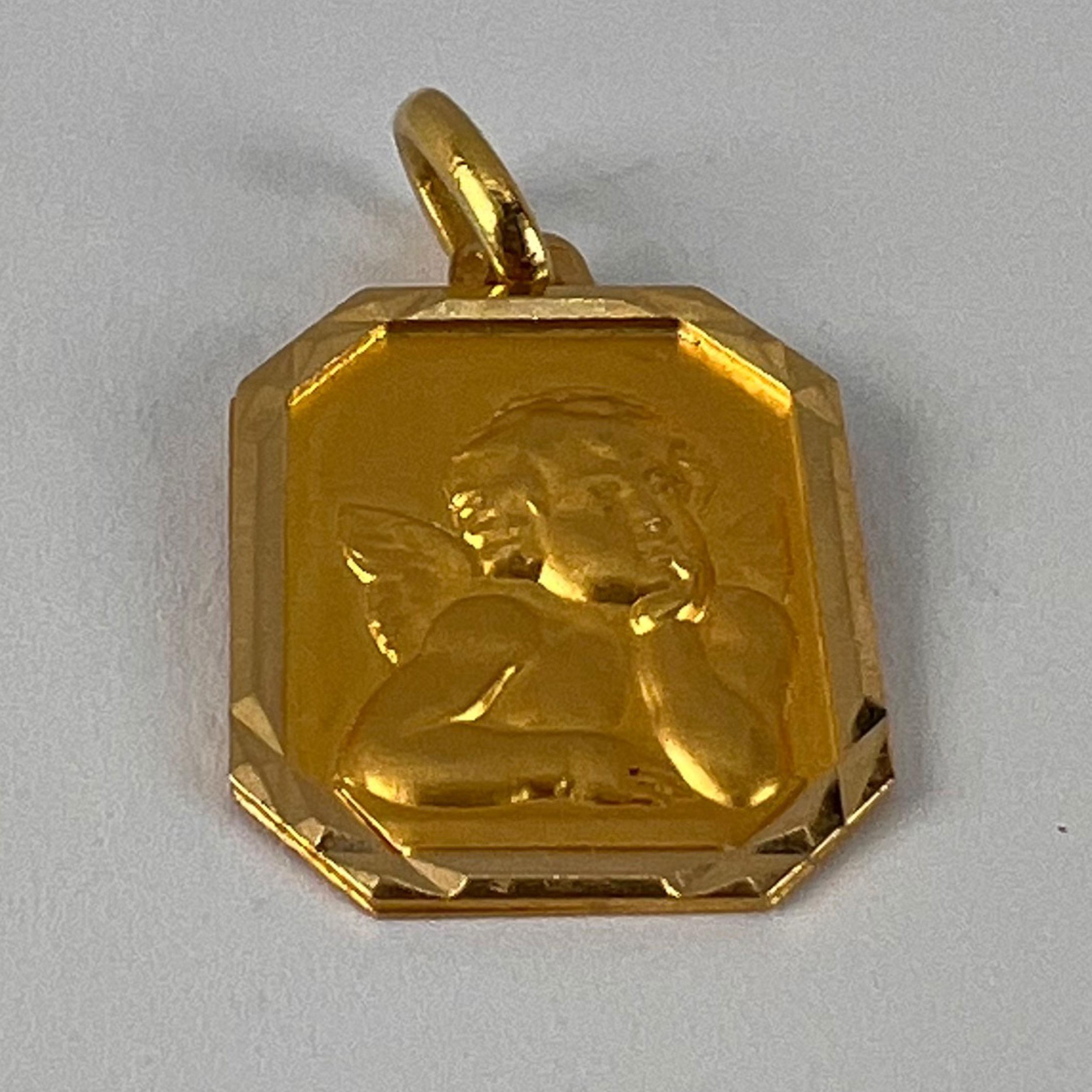 French Rafael’s Cherub 18K Yellow Gold Charm Pendant 7