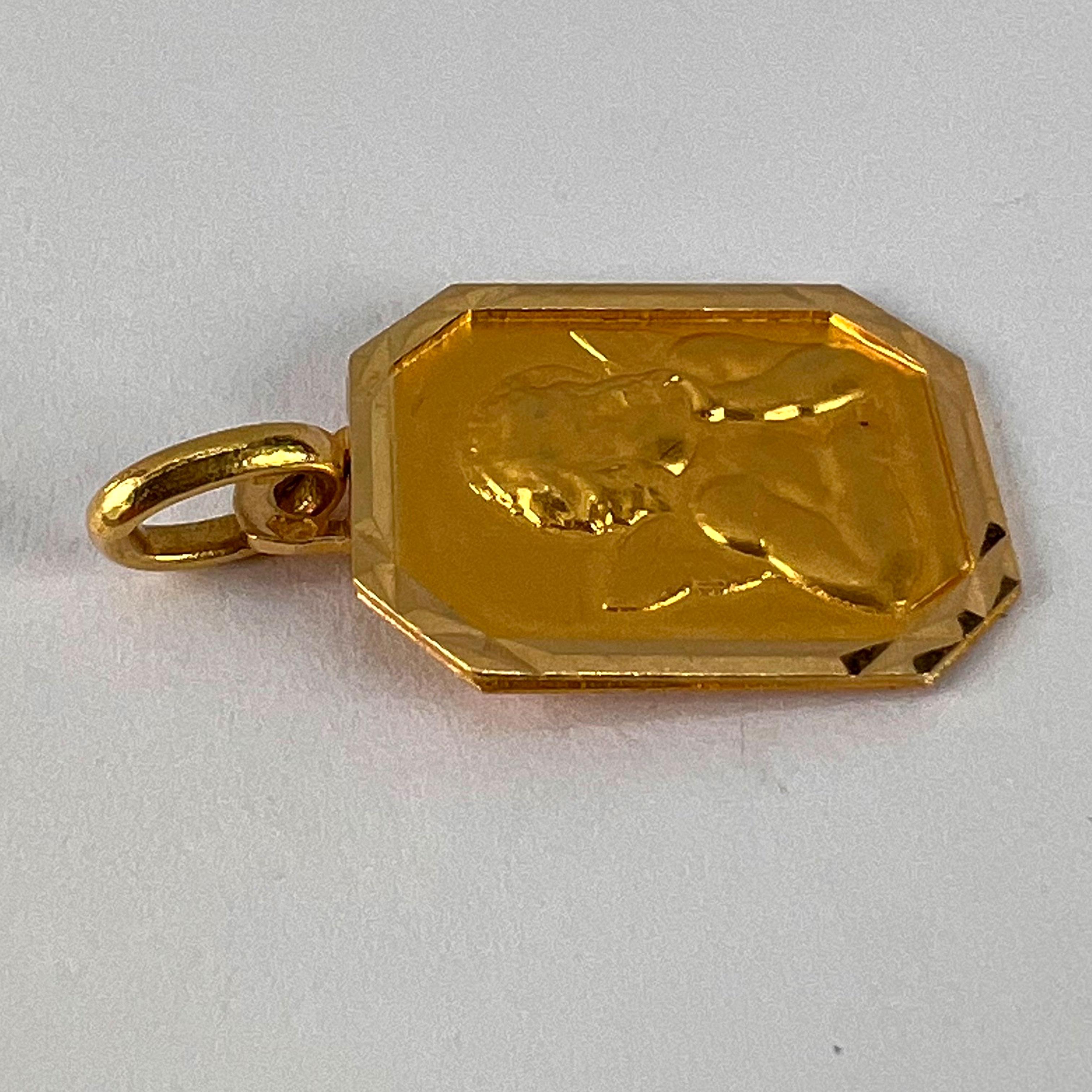 French Rafael’s Cherub 18K Yellow Gold Charm Pendant 8