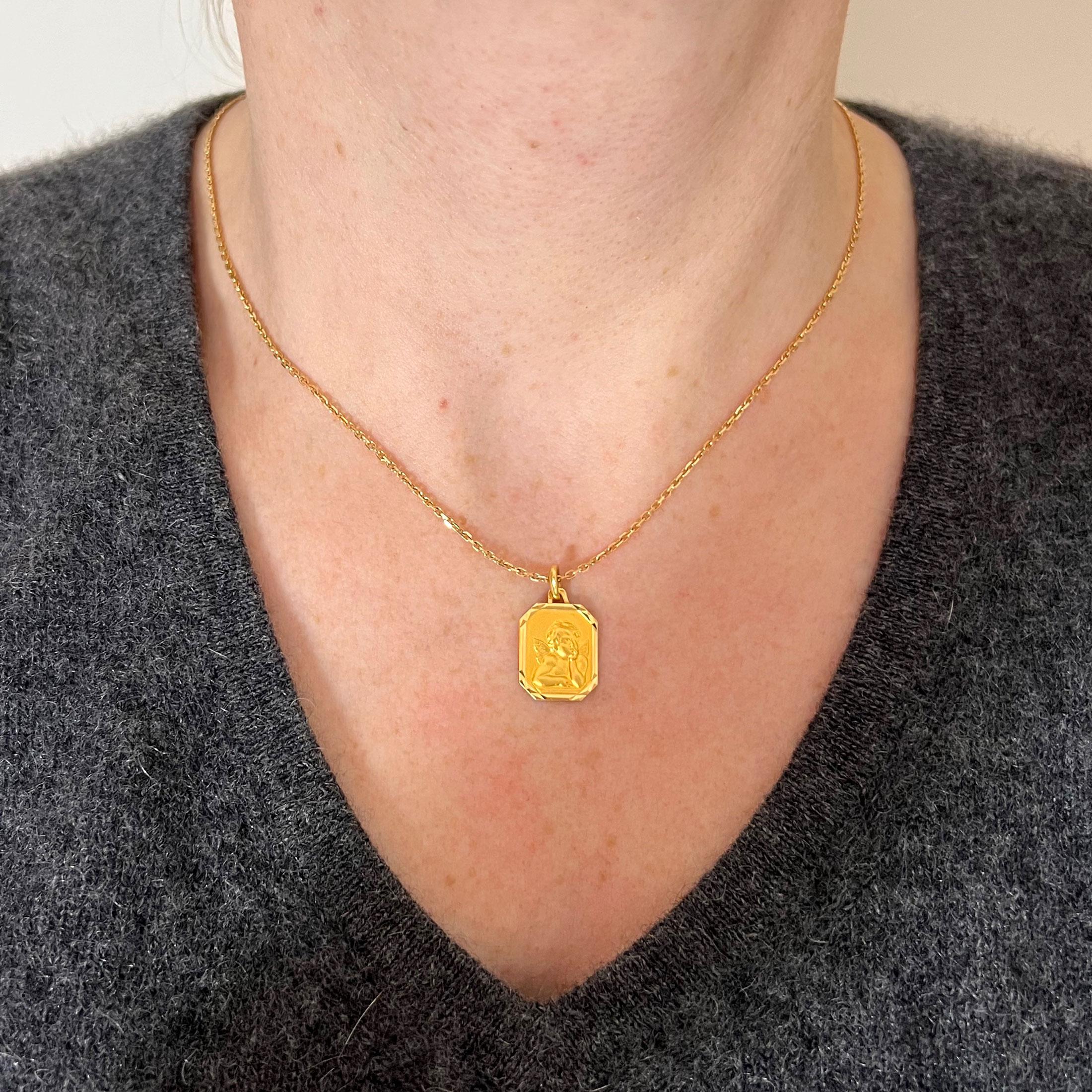 Women's French Rafael’s Cherub 18K Yellow Gold Charm Pendant