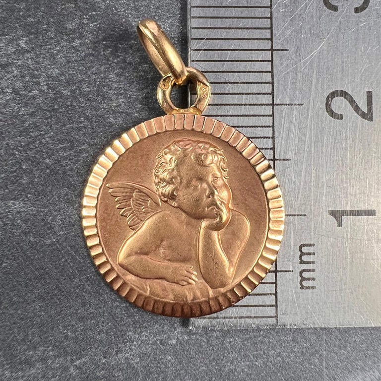 French Rafael’s Cherub 18K Rose Gold Charm Pendant For Sale at 1stDibs