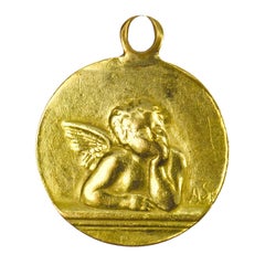 French Rafael’s Cherub 18K Yellow Gold Charm Pendant