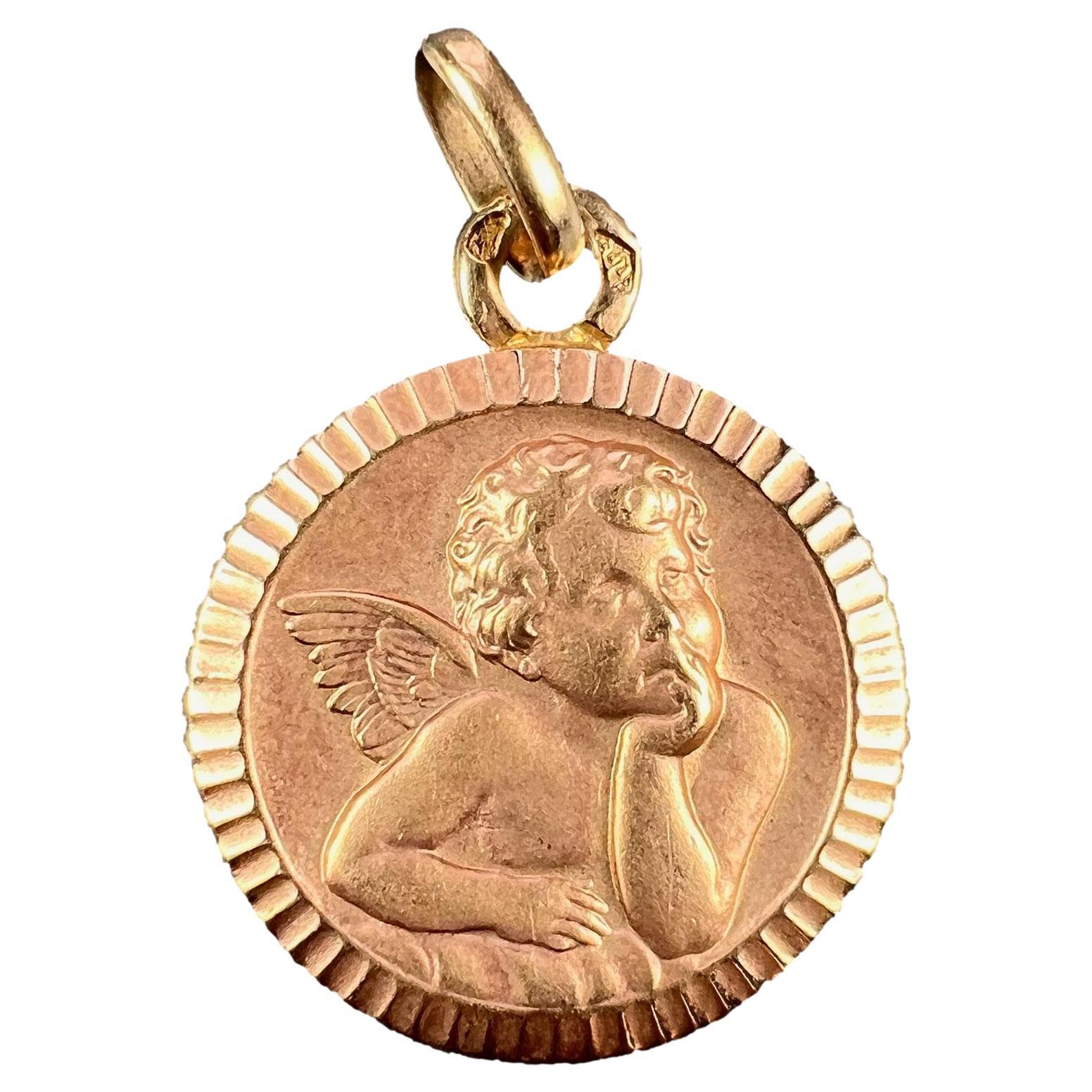 French Rafael’s Cherub 18K Rose Gold Charm Pendant