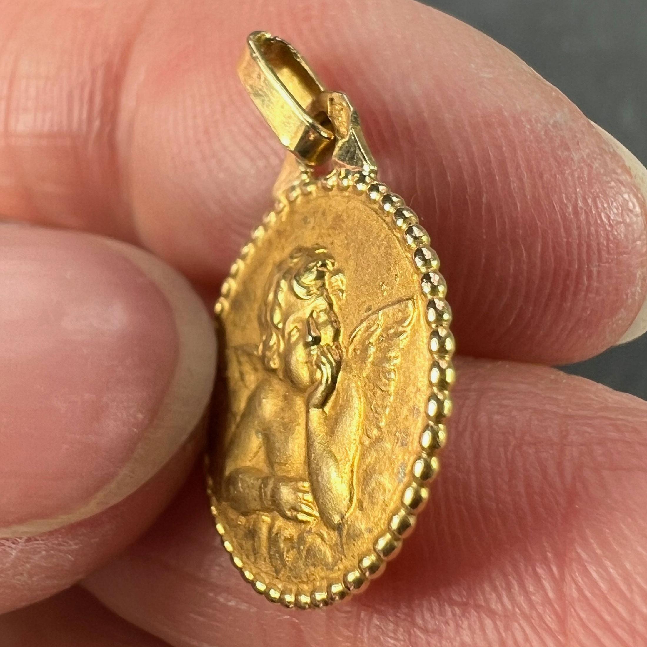French Raphael’s Cherub 18K Yellow Gold Charm Pendant 4